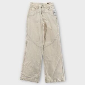 Pacsun Jessie High Rise Baggy Womens 23 Off White Wide Leg Rigid Denim Gorp NWT